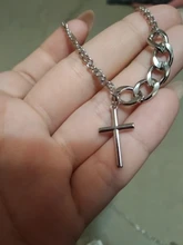 Colgante de acero inoxidable con forma de cruz para mujer, cadena, Gargantilla, joyería religiosa, moda masculina, 2020