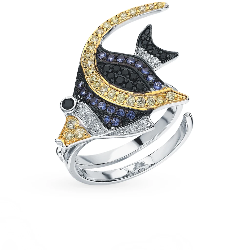 Silver ring with cubic zirconia sunlight sample 925 | Украшения и аксессуары