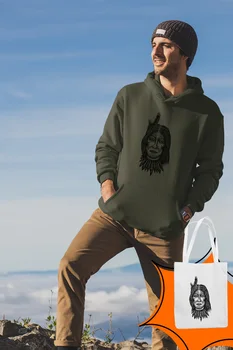 

Angemiel Wear Indian Skull And Crossbones Green Men 'S Hooded Sweatshirt Bags Kombin