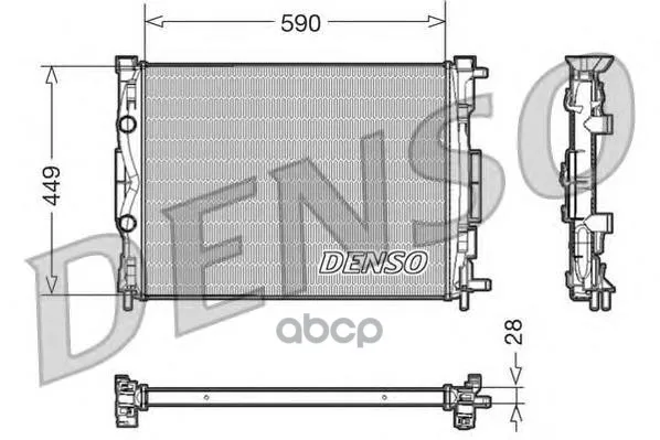Радиатор, Охлаждение Двигател Renault Grand Scenic Ii(04-) Megane Ii(02-) Scenic Ii(03-) Denso арт. DRM23056