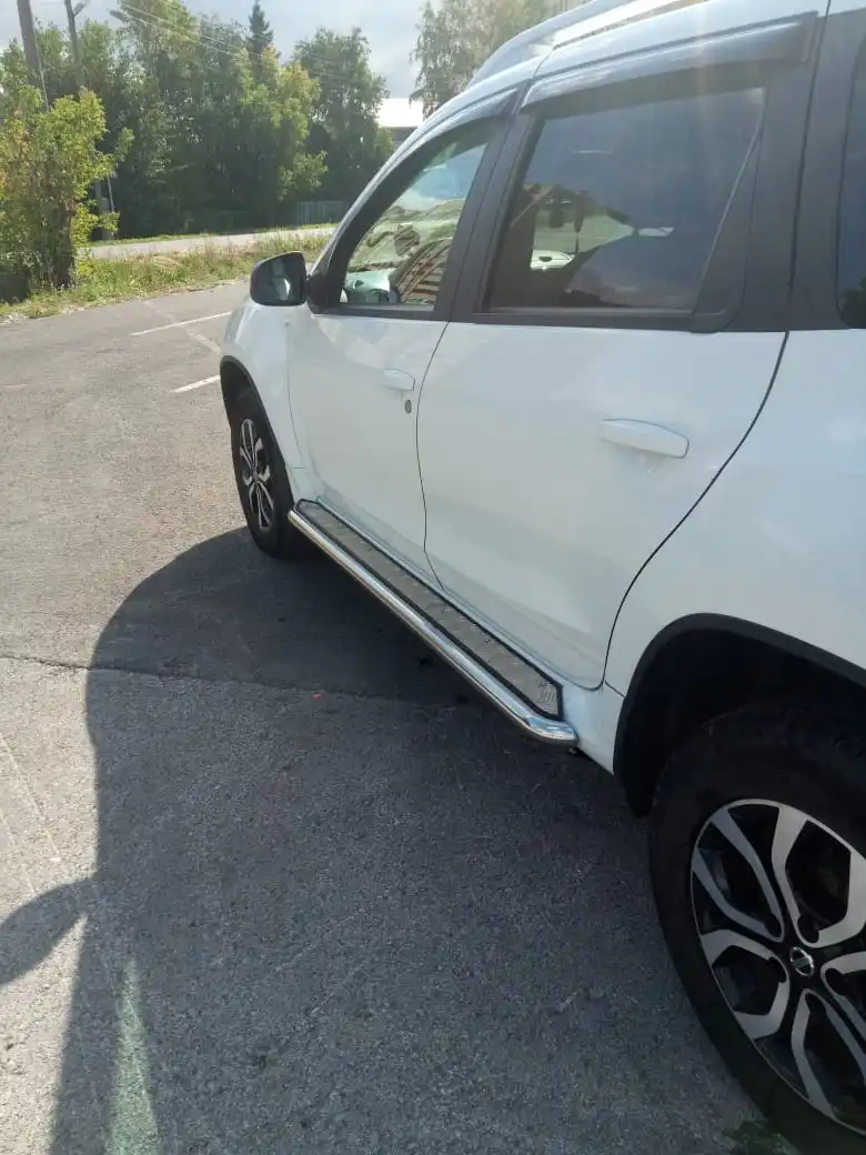 Пороги для Nissan Terrano подножки "Эстонец" из нержавеющей стали с креплениями
