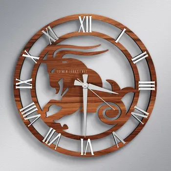 

Personalized Capricorn Zodiac Design Wooden Wall Clock-Model A2