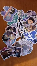 ¡10/50 unids/pack YURI! Pegatinas de grafiti para motocicleta, Pegatinas de Anime para equipaje, portátil, bicicleta, monopatín