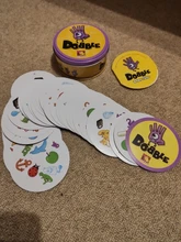 Juego Family Spot It con caja de Metal, tarjeta de juego con garabatos de 83mm, versión en inglés, Artículos populares