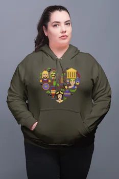 

Angemiel Wear Heart İçindeki Icons Green Women 'S Hooded Sweatshirt