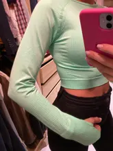 Vital sin costuras de manga larga Top de Yoga ropa deportiva gimnasio entrenamiento shorts de manga acolchada Push Up deportes Bra Tops de entrenamiento