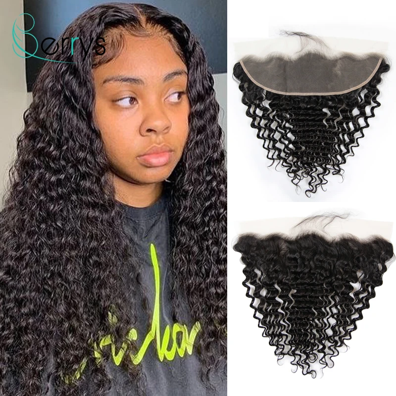 Berryshair 10A перуанские человеческие волосы 13x4 прозрачные кружевные фронтальные
