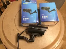 HONTUSEC-cámara falsa de seguridad CCTV para interior y exterior, con luz LED, alerta de seguridad, color negro