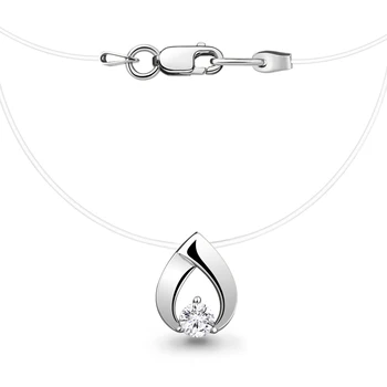 

Aquamarine necklace with cubic zirconia, 925 sterling silver