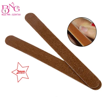 

10pcs #100/180 Ultra-thin Wooden Nail Files Buffers Long Strip Brown Professional Slim Sandpaper Nail File Salon Manicure 2mm