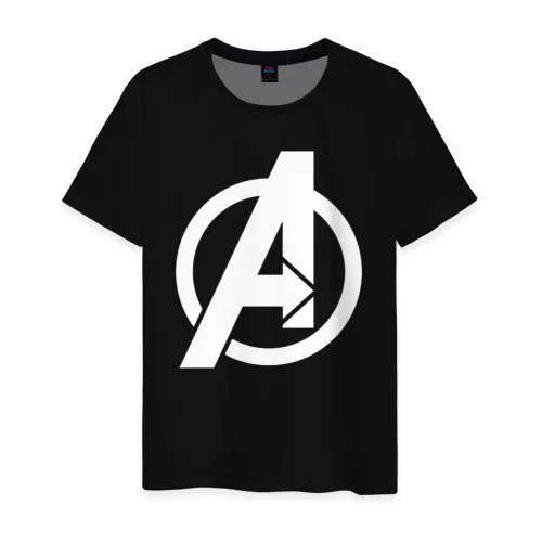 "Avengers logo" картинка футболки, футболки мужские / женские, выкройка рубашки, рисунки на футболках, индивидуальные футболки - Цвет: Черный