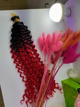 Saisity-extensiones de cabello trenzado de 22 pulgadas, mechones de pelo sintético ombré con ondas al agua de ganchillo, color rubio oscuro, 80 g/paquete, 1 ud.