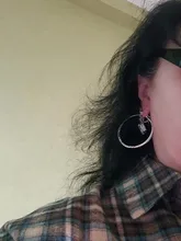 Pendientes redondos de Plata de Ley 925 para mujer, aretes redondos de Hip Hop para mujer, aretes de aro Piercing de 5,1 cm de círculo grande, proveedores de envío directo