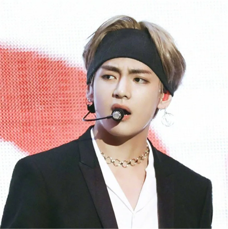 BANGTAN BOYS Kim Tae Hyung повязка на голову эластичная массивная резинка для волос модная V повязка на голову для йоги Spa повязка на голову HFF046