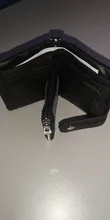GZCZ-cartera de cuero genuino Rfid para hombre, monedero pequeño, Mini portatarjetas, cadena, portafolio, Min Walet, grabado gratis