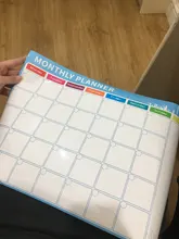 Pizarra magnética de tamaño A3, calendario mensual, pizarra blanca de borrado en seco para cocina, refrigerador casero, cepillo semanal