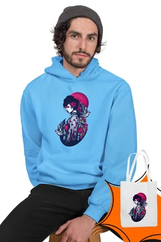 

Angemiel Wear Geisha Blue Men 'S Hooded Sweatshirt Bags Kombin