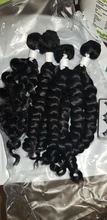 Funmi-pelucas de cabello sintético para mujeres negras, pelo rizado con mechones, Color negro SOKU, 4 mechones
