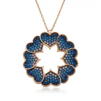 

925 sterling Silver Heart Circle Lady Necklace