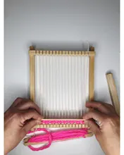 Máquina de tejer de madera para manualidades, hilo para manualidades, pequeño telar, DIY, juguetes educativos Montessori para niños, Kits de materiales divertidos