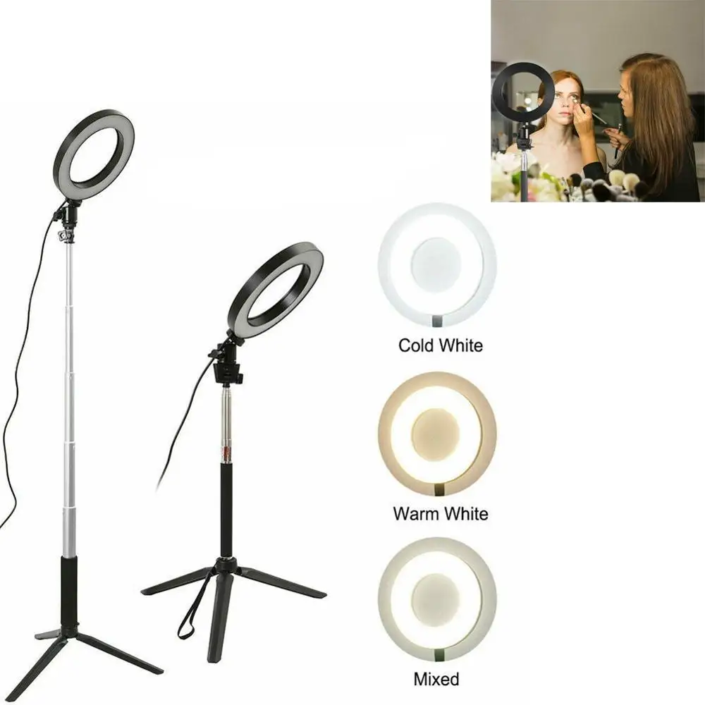 

Camera Studio Ring Light Video LED Beauty Ring Light Photography Dimmable Ring Lamp+Tripod for Selfie/Live Show