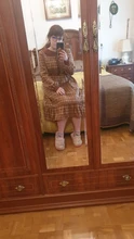 Plaid Dress Peter-Pan-Collar Long-Sleeve Autumn-Style Mori-Girl Cute Kawaii Fashion Lady