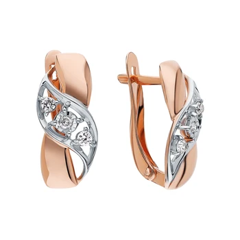 

Gold earrings with diamonds sunlight sample 585