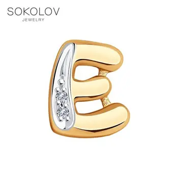 

Sokolov gold pendant with diamonds, fashion jewelry, 585, women's male, pendants for neck women