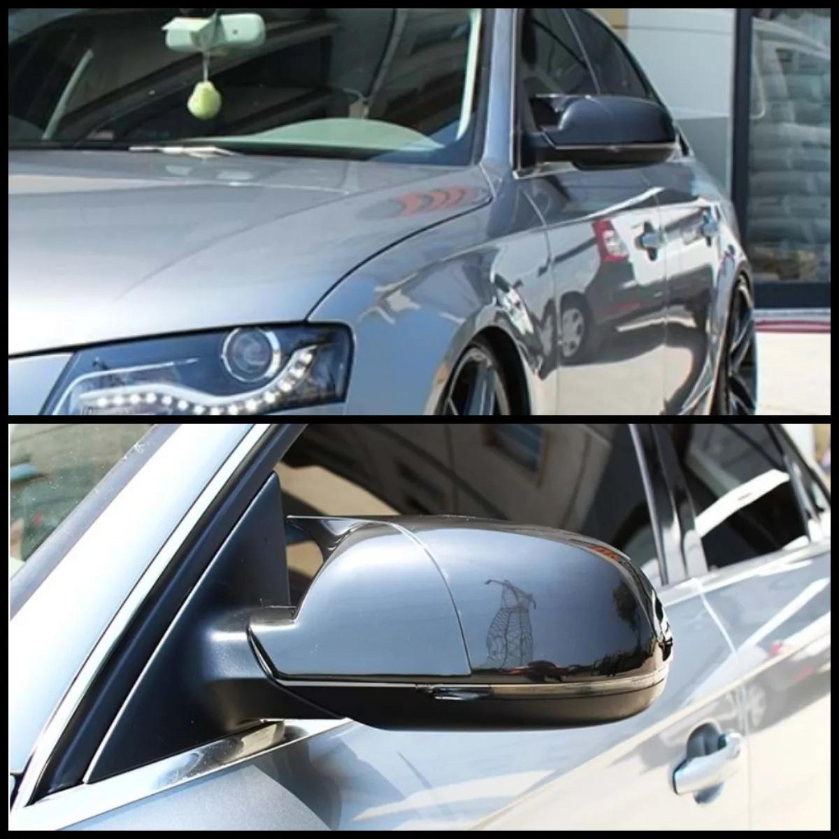 2 Pieces Abs Plastic Bat Wing Mirror Covers Caps Rearview Mirror Case