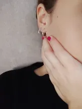 Pendientes de aro de Plata de Ley 925 para mujer, con hebilla de hueso del oído, redondos, aros, anillos aretes, joyería