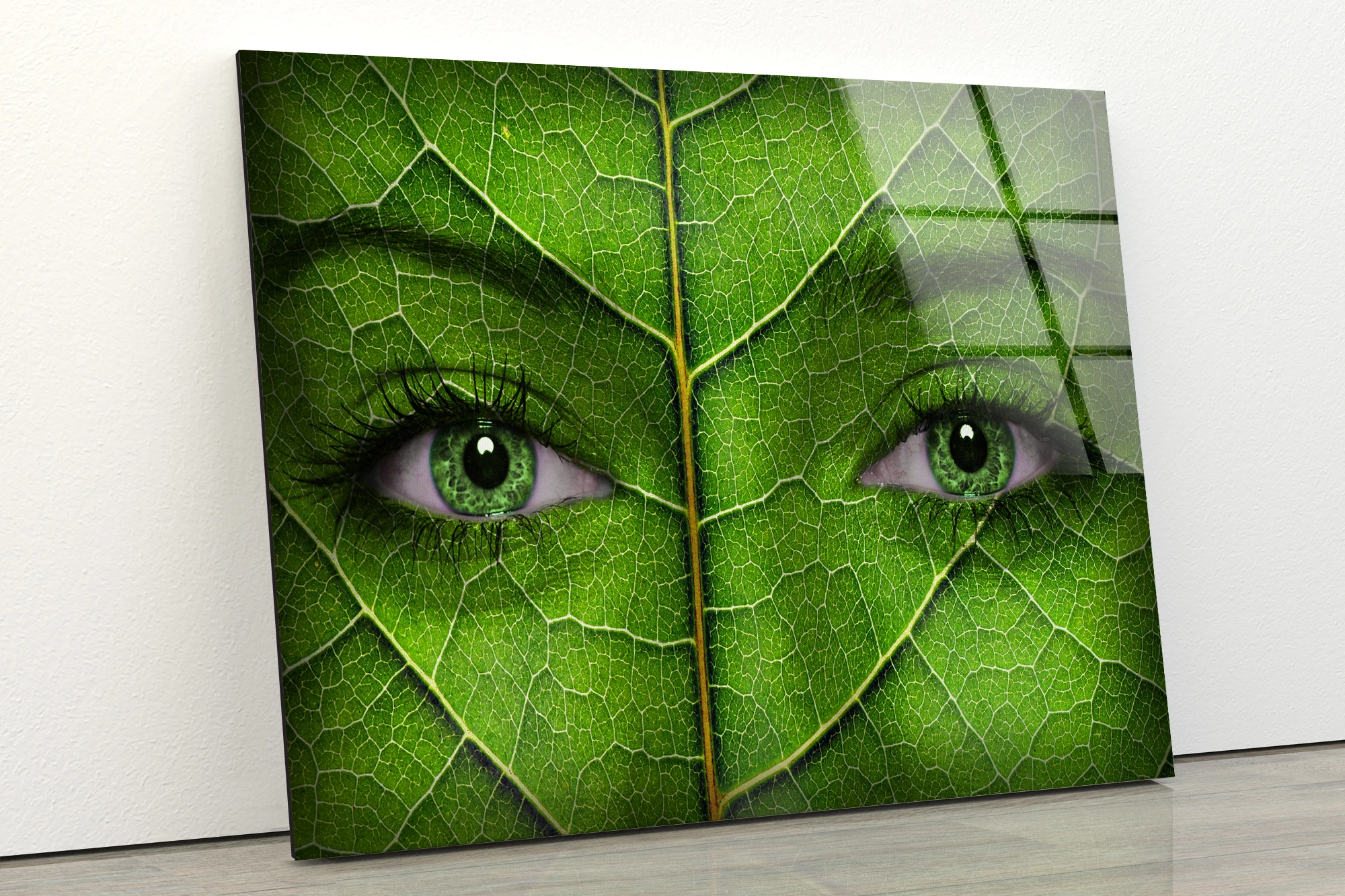 PROD 1005002547958520 Tempered Mega Size Glass Painting Wall Art Vivid
Wall Home Decor Glass Wall Art Ecology Concept Woman Face Leaf Green
Eyes