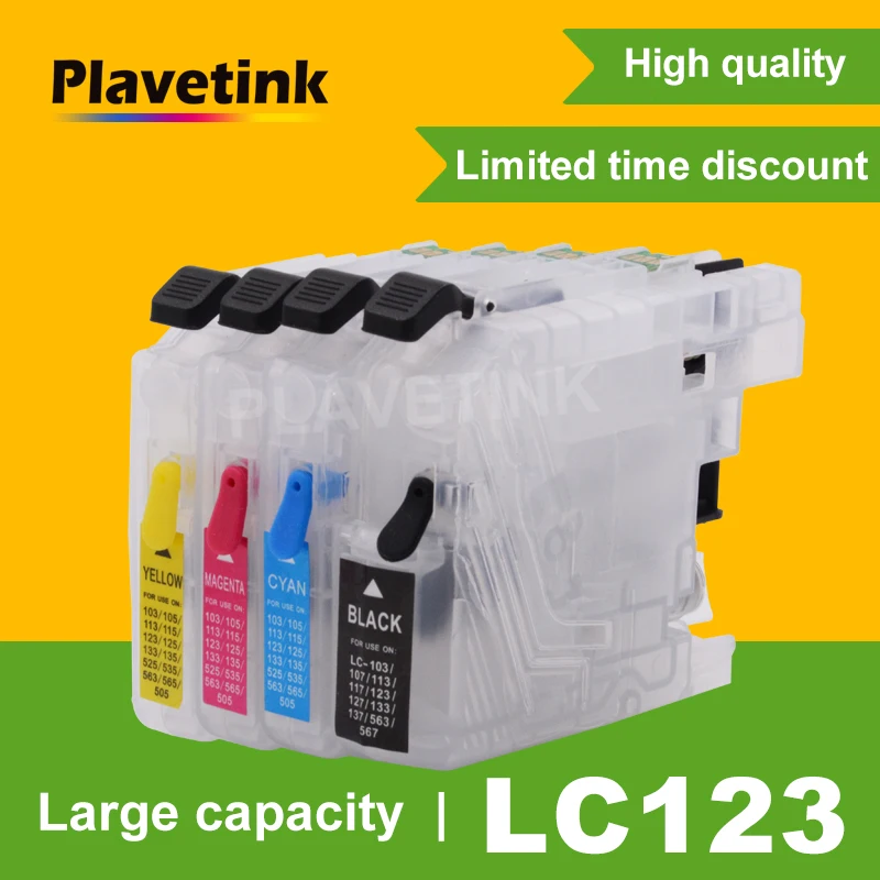 Plavetink Refill Ink Cartridges LC123 LC121 LC125 LC127 LC129 For Brother XL DCP-J4110DW J132W J152W J552DW J752 Printer | Компьютеры и