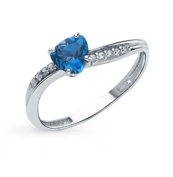 

Silver ring with Topaz and cubic zirconia sunlight sample 925