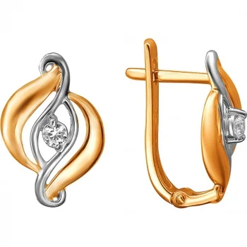 

Esthete earrings with 2 cubic zirconia Red Gold