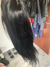 Peluca de cabello humano liso para mujeres, pelo indio sin procesar, con encaje Frontal transparente de 28 y 30 pulgadas, pelucas de cabello humano liso