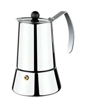 

MONIX ETERNA coffee maker-6 cups-handle/handles stainless steel-bright EXTERIOR-fit for all types KITCHEN
