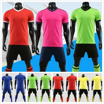 

Customize Soccer Jersey+Shorts Set Pure Color Sport Training Quick Dry T-Shirts Design Team Logo Softball Uniform Adult Youth