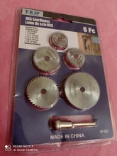 TASP-Juego de Mini hojas de sierra Circular, accesorios de herramientas rotativas de Disco de corte HSS para Dremel, Compatible con madera, plástico y aluminio, 6 uds.