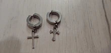 Suave Cruz bala de acero inoxidable pendientes de Clip pendientes largos aretes pendientes sin perforar para las mujeres pendiente Punk joyería No agujero oreja 1 pieza