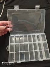 Caja de almacenamiento de plástico para joyas, compartimiento ajustable, caja para pendientes, estuche para joyería, varios tamaños