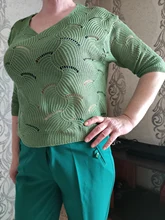 Suéteres de moda para mujer, suéter Sexy de algodón suave, suelto, cuello en v, de punto, tendencia fina, coreano, Tops sencillos y Chic