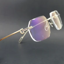 Diamond Cut Eyeglasses Frame Spectacles Luxury Designer Carter Rimless Eye Glasses Frame For Men And Women  Oculos Ee Gau