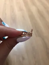 UMODE corona anillo para las mujeres Zircon de oro rosa de moda de lujo de compromiso de boda, anillos de promesa de accesorios de joyería UR0217