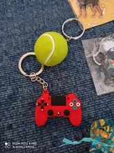 LLavero de Metal con forma de bola de tenis para coche, cadena para deportes, colgante de Color plateado, 6 colores, oferta, #17112