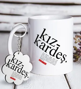 

Personalized Sisters Meaning White Mug and Keychain Gift Set