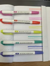 Rotuladores fluorescentes de doble punta, bolígrafos de delineador suave, papelería japonesa, 5 colores/caja