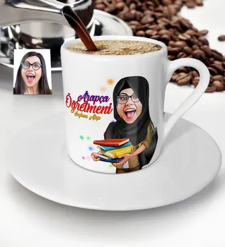 

Personalized Veil Lady Teacher Caricature Of Turkish Coffee cup-2