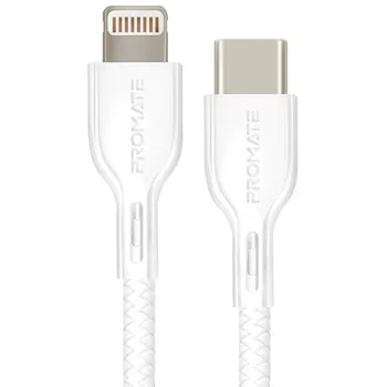 

USB Type-C to Lightning MFI promate Powerlink cable (1.2m) White