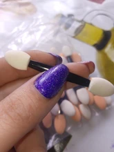 Esponja para uñas en polvo, 20 piezas de pinceles de doble cara, para sombras de ojos y maquillaje, 50 unidades