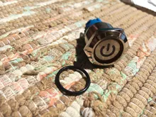 Interruptor de botón de Metal para motor de coche, luz LED de 12/16/19/22mm, impermeable, con enganche momentáneo, interruptor de potencia de 5V, 12V, 24V, 220V, rojo y azul